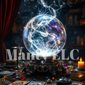 A Large Luminous Crystal Ball Sits Atop An Ornate